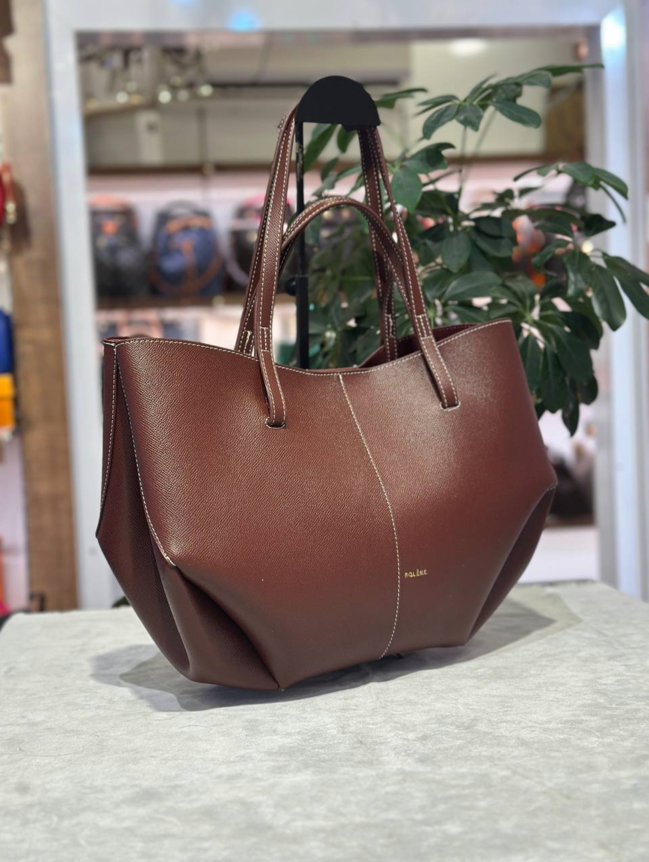 •Polene Burgundy Classic Tote•PLN01