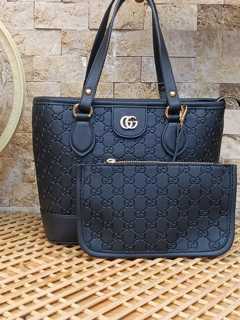 Gucci Embossed Monogram Tote – Black Elegance Set-GC 56