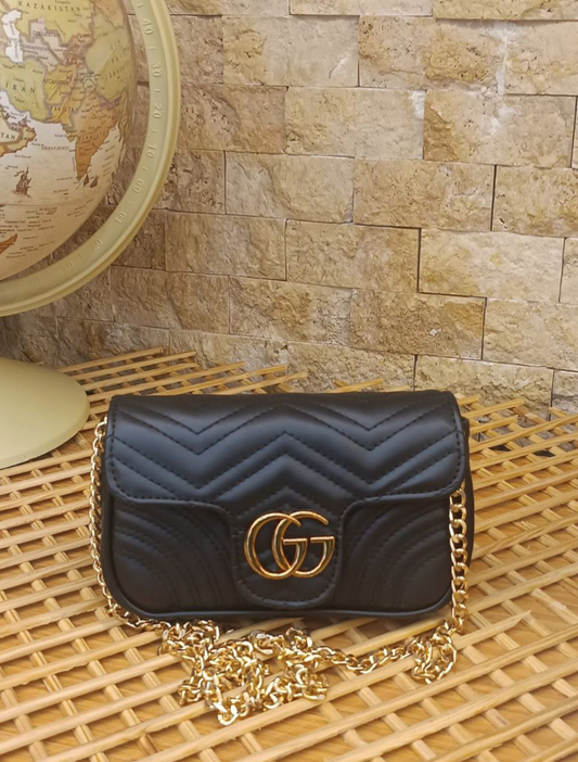 🖤 Gucci GG Marmont Mini Bag – Black Quilted Leather with Gold Chain -GC 12
