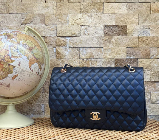 Chanel Classic Flap Bag – Black Quilted Leather- CH 04