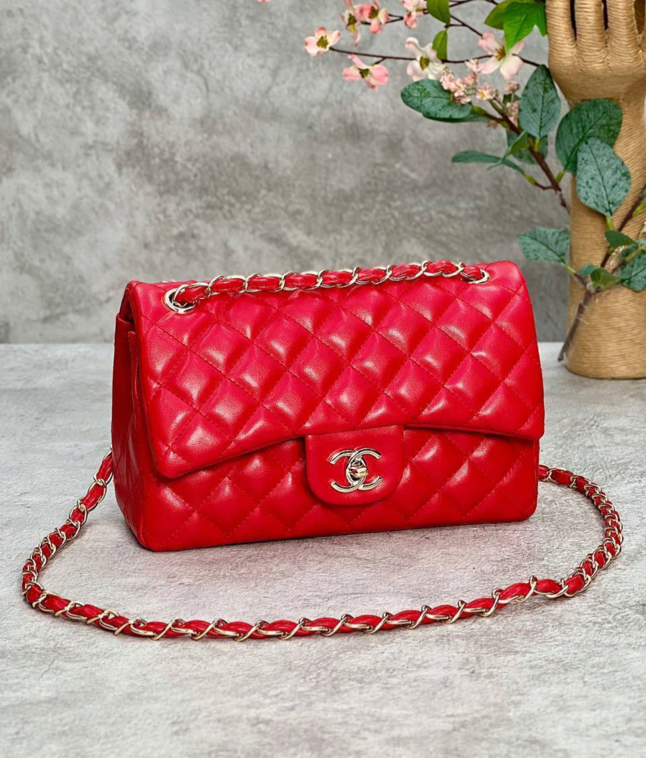 Chanel Red Classic Flap Bag -CH 23