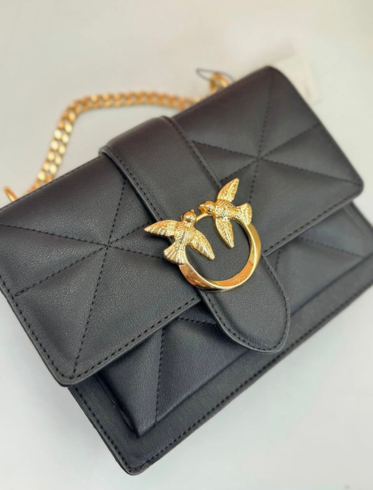 Pinko Leather Handbag Black and gold  - PNK 02