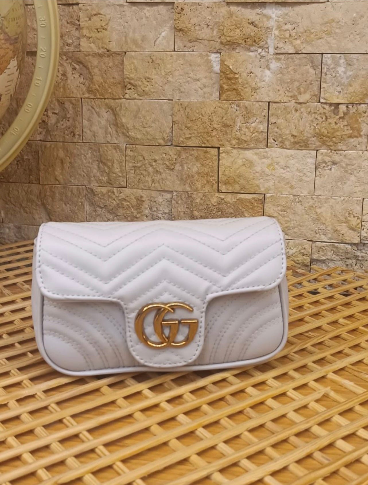🤍 Gucci GG Marmont Mini Bag – White Quilted Leather -GC 13