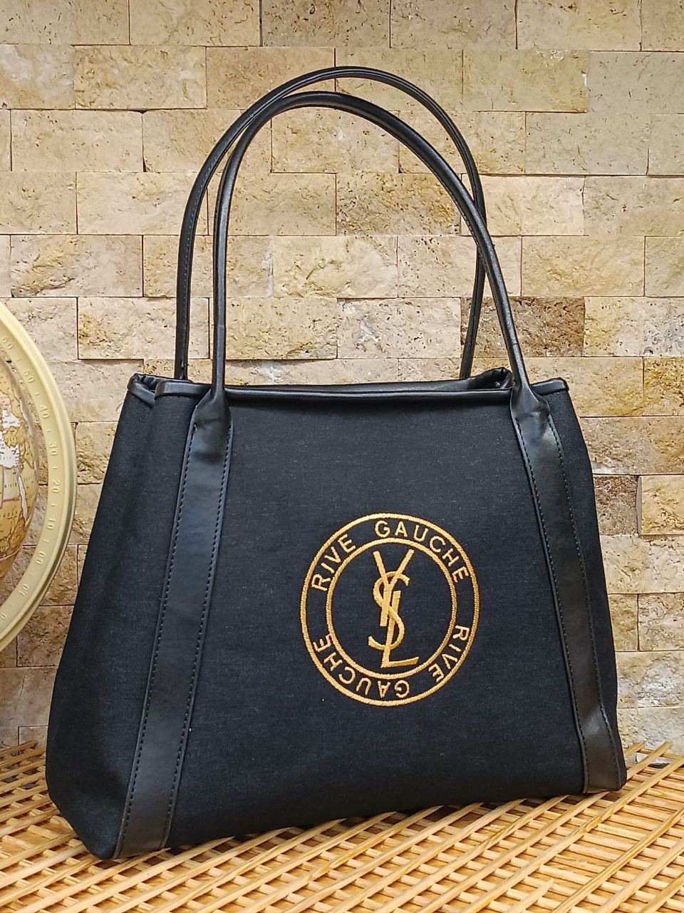 ✨ YSL Rive Gauche Black Canvas Tote – Αιχμηρή Κομψότητα σε Minimal Σχεδιασμό -YSL 13