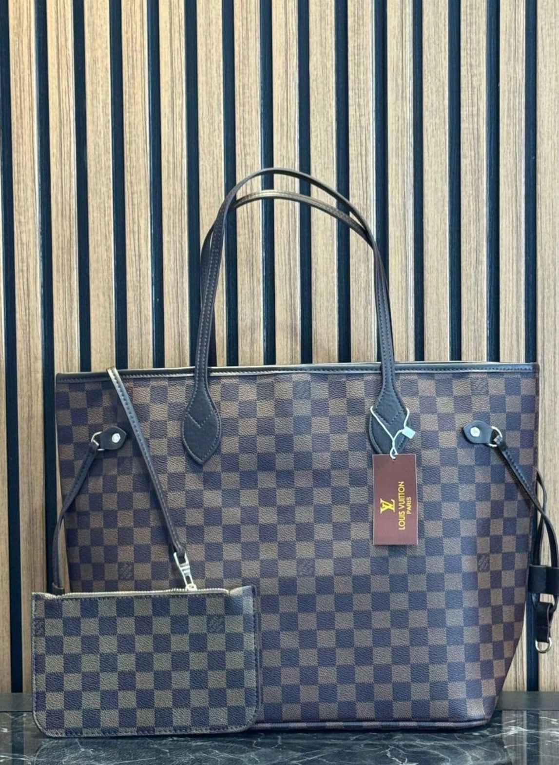 NEVERFULL LEATHER BAG -LV 14