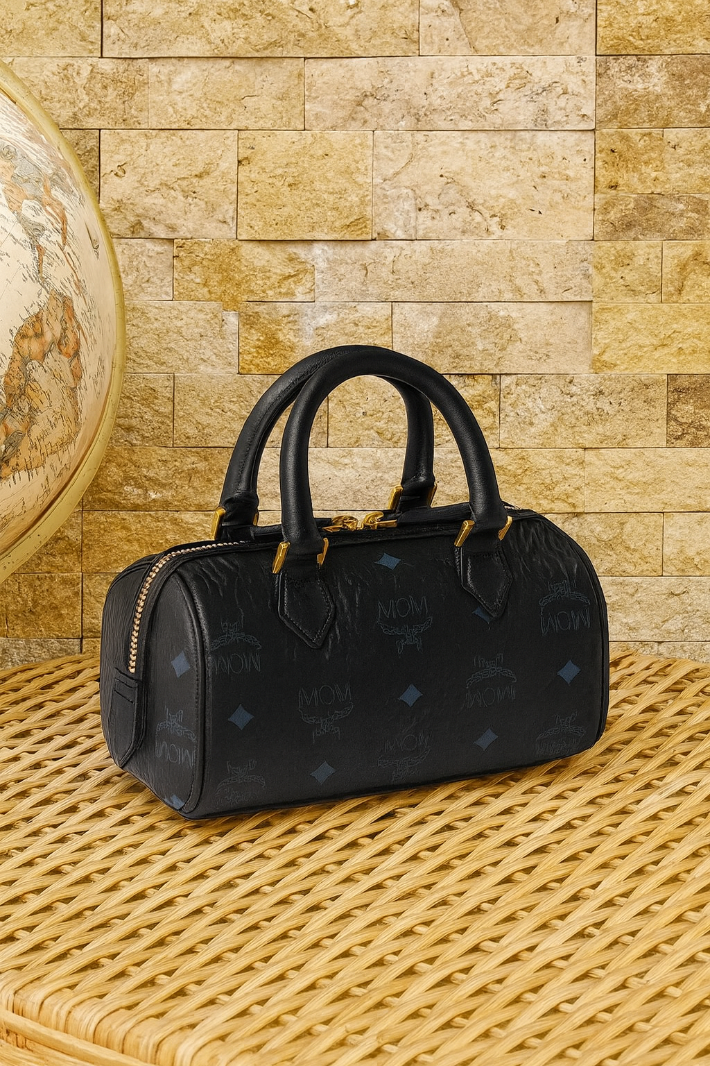 🖤 MCM Boston Mini Bag – Black Visetos -MCM 06