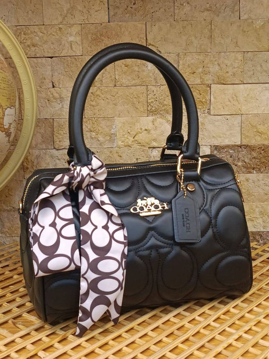 Coach Quilted Signature Black Handbag - CC 02